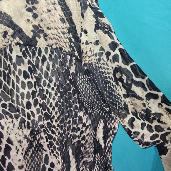 Tyler Kim Womens Snake Print Long Sleeve Dress Size L - Picture 13 of 13